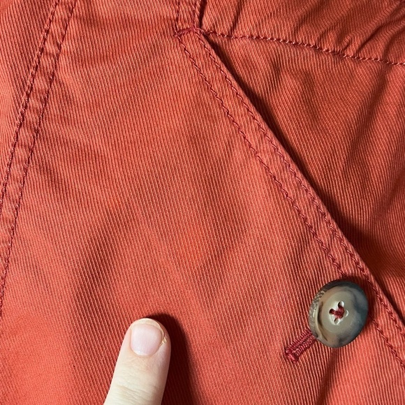 NEW J. Jill Rust Perfect Anorak Long Hooded Jacket S Twill Lightweight Cotton - Picture 8 of 8